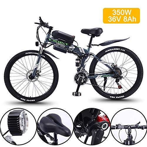 Folding Electric Mountain Bike : Super-ZS Electric Mountain Bike, Foldable 26 Inch 350W36V8Ah Cruise 30-40km Outdoor Travel Adult Electric Assisted Off-road Bicycle