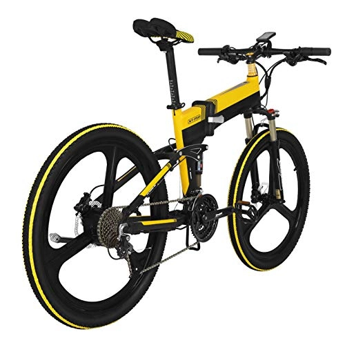Folding Electric Mountain Bike : Syfinee 400w Folding Electric Bike with LCD Meter & Removable Battery Pack, Aluminum Alloy Lightweight Mountain Bike for Men Women Adult