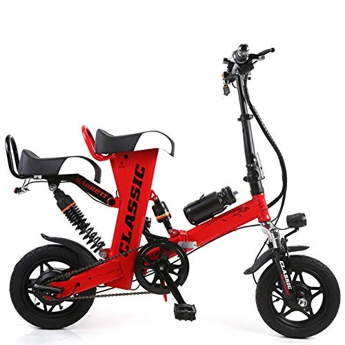 Folding Electric Mountain Bike : Tang Mini Foldable Electric Bike 12 Inches, 35 Km / H, 400W Mountain Bike, Red