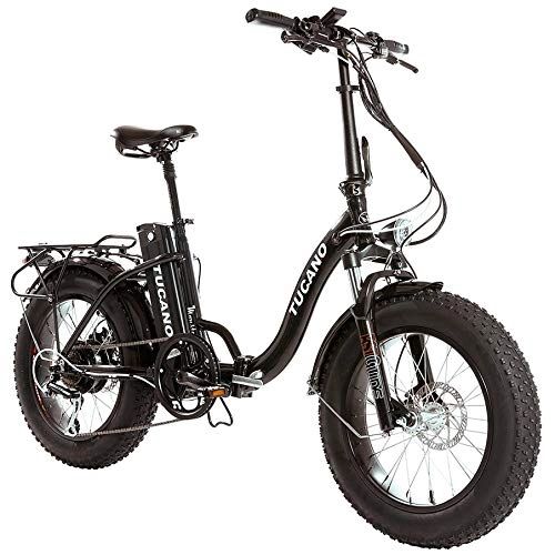 Folding Electric Mountain Bike : Tucano Monster 20 LOW-e-Bike Folding - Front suspension - 500W motor (anthracite gray)