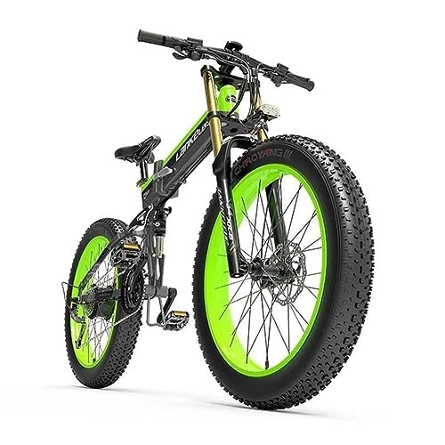 Folding Electric Mountain Bike : Vikzche Q XT750 PLUS BIG FORK Fat Tire Electric Mountain Bike (GREEN)