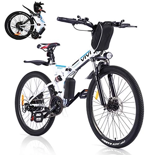 Folding Electric Mountain Bike : VIVI Folding Electric Bike For Adults, 350W Motor 26 inch E-bike Electric Mountain Bicycle for man&woman, with Professional SHIMANO 21 Speed Gears and Removable36V 8Ah Lithium-Ion Battery