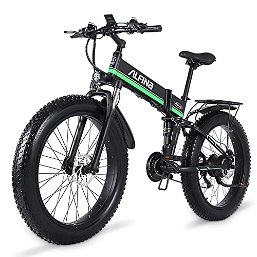 Folding Electric Mountain Bike : VLFINA Dual Hydraulic Disc Mountain Ebike, 48V*12.8Ah Removable Batteries, 26 * 4.0 Inch Fat Tire, Foldable Electric Bike for Adults