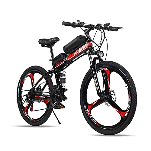 Folding Electric Mountain Bike : WDSWBEH Electric Bike Electric Mountain Bike, 26'' Folding Electric Bicycle for Adults, 20Mph with 36V 10Ah Lithium-Ion Battery, A
