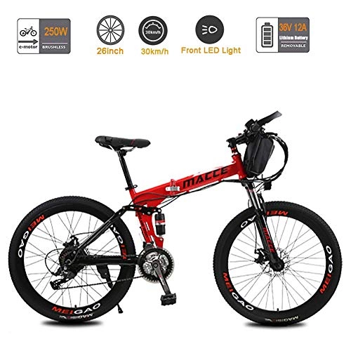 Folding Electric Mountain Bike : WDXN 26Inch Folding Electric Bike, Carbon Foldable E-Bike with Removable Large Capacity 36V 20Ah Lithium-Ion Battery City E-Bike, Lightweight Bicycle for Teens And Adults, Banner wheel, 10A