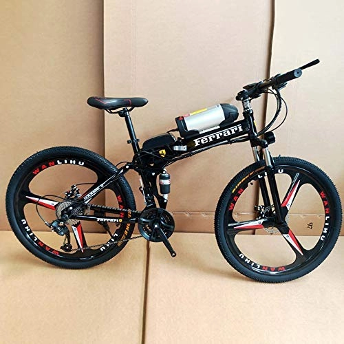 Folding Electric Mountain Bike : WDXN Electric Bike, Urban Commuter Folding E-Bike, Max Speed 30Km / H, 26Inch Super Lightweight, 350W / 36V Removable Charging Lithium Battery, Unisex Bicycle
