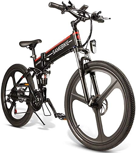 Folding Electric Mountain Bike : WFIZNB 26 Inch Electric Bike, 21-level Foldable E Bikes For Adults with 350W motor 10.4Ah / 48V Li-ion battery Max speed 35km / h, Suitable For Sports Outdoor Cycling Travel Work Out And Commuting