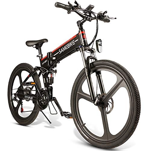 Folding Electric Mountain Bike : WFIZNB 26 Inch Electric Bike, Foldable E Bikes For Adults with 350W motor 10.4Ah / 48V Li-ion battery Max speed 35km / h, Suitable For Sports Outdoor Cycling Travel Work Out And Commuting