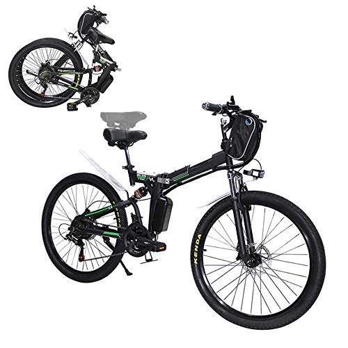Folding Electric Mountain Bike : WHKJZ Electric Bike Adults Mountain Bicycle 350W 26 Inch, 19MPH Ebike with Removable 38V 8Ah Battery, Professional 21 Speed Gears And Three Working Modes, Black