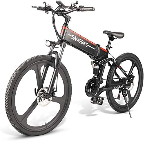 Folding Electric Mountain Bike : WJJH Folding Electric Bicycle Aluminum Alloy Electric Mountain Bike Unisex Adult Youth 26 Inch 25km / h 48V 10 AH 350W 21 Speed Electric Ebike with Pedals Power Assist, A