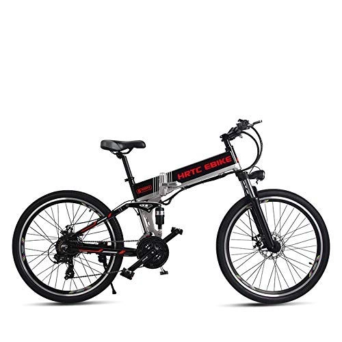 Folding Electric Mountain Bike : WJSW 26inch electric mountain bike 500W high speed 40km / h fold electric bicycle 48v lithium battery hidden frame