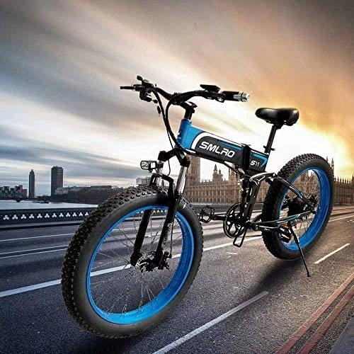 Folding Electric Mountain Bike : Wlnnes 26''Folding Electric Bike For Adults, hree Built-In Riding Modes, Electric Bicycle / Commute Ebike Fat Tire E-Bike With 400W Motor, Electric Snow Bike With 48V 10Ah Battery Lithium Battery Hydrauli