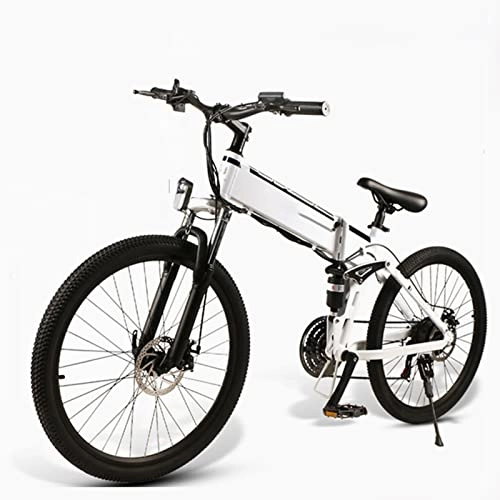 Folding Electric Mountain Bike : WMLD Foldable Electric Bike 48V Motor 500W 21 Speed E Bike 30km / h Electric Bicycle 10Ah Battery 26 Inch Tire MTB Bike (Size : Black LO26 NEW)