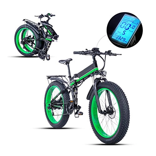 Folding Electric Mountain Bike : WYL 26'' Electric Mountain Bike with Removable Lithium-ion Battery, 21 Speed Mountain Electric Bicycle Pedal Assist Lithium Battery Hydraulic Disc Brake48V 12.8AH 1000w