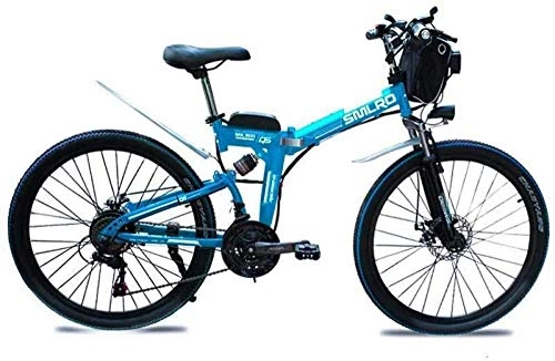 Folding Electric Mountain Bike : X300 SSeir21 speed folding electric bicycle / 26 inch electric bicycle 350W 48V 10AH, 36V10AH350W BLue, 24 inch