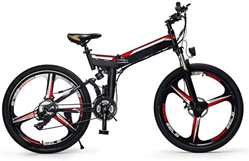 Folding Electric Mountain Bike : XDHN Heatile Collapsible Electric Bike Removable Battery 48V10Ah Lithium Battery 24-Speed Gearbox Suitable For Men And Women