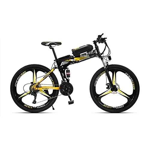 Folding Electric Mountain Bike : XINDONG Electric Mountain Bike 26 Inch 21 Speed 36V Adult Electric Bike, 250W High Speed Brushless Motor 25KM / 30KM (Color : D)