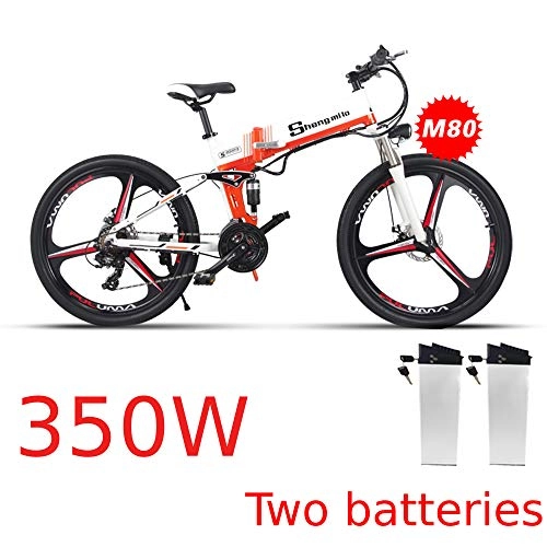 Folding Electric Mountain Bike : XXCY 500w / 350w Electric Mountain Bike 12.8ah ebike Folding mtb Bicycle Shimano 21speeds Two batteries (orange01)