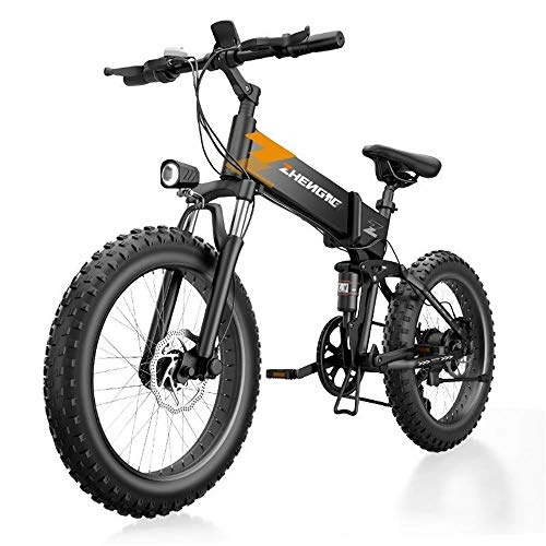 Folding Electric Mountain Bike : YAUUYA E-bike Bike Foldable Mountain Bike 400W, 20 Inch Fat Tire With 40V 10Ah Lithium Battery, City Bicycle Max Speed 25 Km / h, 3 Modes For Adults, Disc Brake, Lightweight, 200KG Load