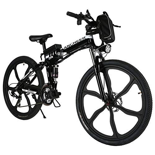 Folding Electric Mountain Bike : yichengshangmao 27-speed foldable electric disc brake mountain bike lithium ion battery shockproof disc brake electric bicycle