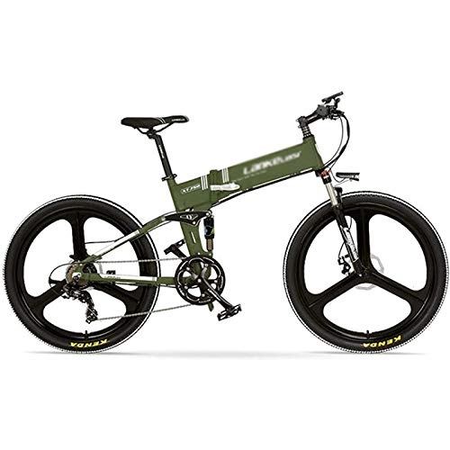 Folding Electric Mountain Bike : YITING 26 Inches Folding Electric Bike48V / 10Ah lithium battery / 400W Motor electric off road mountain bikeFive-files booster sensing systemwith LCD Display electric bicycles for adults Electric car