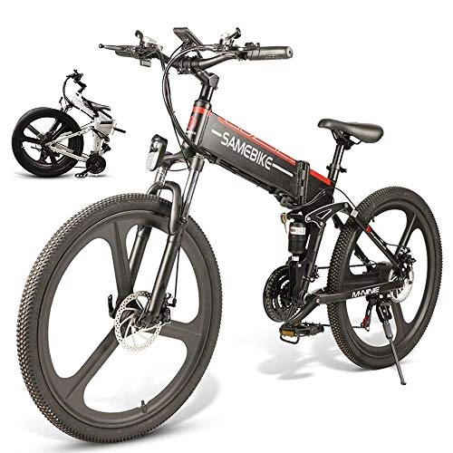 Folding Electric Mountain Bike : YSHUAI 26 '' Foldable Electric Mountain Bike, Electric Bike, Electric Bicycles, E Bikes, Made of Aluminum Alloy, 350 W, Powerful 21-Speed Motor Gearbox, Up To 30 Km / H