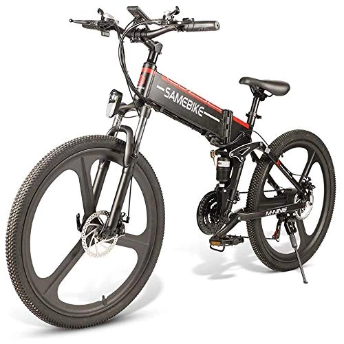 Folding Electric Mountain Bike : YSHUAI Electric Bike, Foldable 26 '' Electric Mountain Bike Made of Aluminum Alloy, 350 W, Powerful 21-Speed Motor Gearbox, Up To 30 Km / H, Electric Bikes
