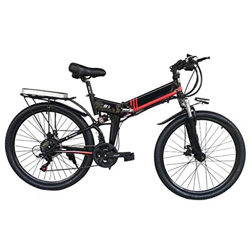 Folding Electric Mountain Bike : YUN&BO Ebike, Folding Electric Bike Mountain Electric Bicycle with 48V Lithium Battery, Lightweight Foldable Bicycle for Teens and Adults Outdoor Travel
