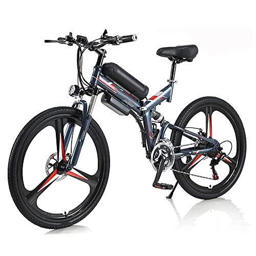 Folding Electric Mountain Bike : YUNLILI Multi-purpose Unisex Adult Electric Bike 350W Folding Bike 36V 10A Lithium-Ion Battery 26" Mountain E-Bike 21-Speed Transmission System 3 Riding Modes for Outdoor Cycling Travel Work Out