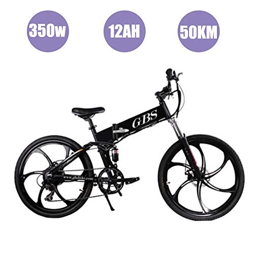 Folding Electric Mountain Bike : YXYBABA 26" Electric City Bicycle Bike 350W 48V / 12AH Brushless Rear Motor Removable Lithium Battery Assist Disc Brake System Mountain Trail Bike High Carbon Steel Folding Outroad Bicycles