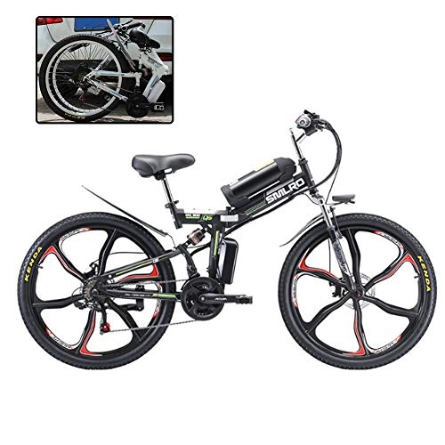 Folding Electric Mountain Bike : YXYBABA 26'' Folding Electric Mountain Bike with Removable Large Capacity Lithium-Ion Battery 48V 8AH 350W Premium Full Suspension And 21 Speed Gears