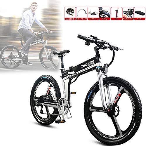 Folding Electric Mountain Bike : ZDTVU Folding Electric Bike, with 27 Speed E-bike Pedal Assist Lithium Battery Hydraulic Disc Brakes, for Adult48V10.4Ah