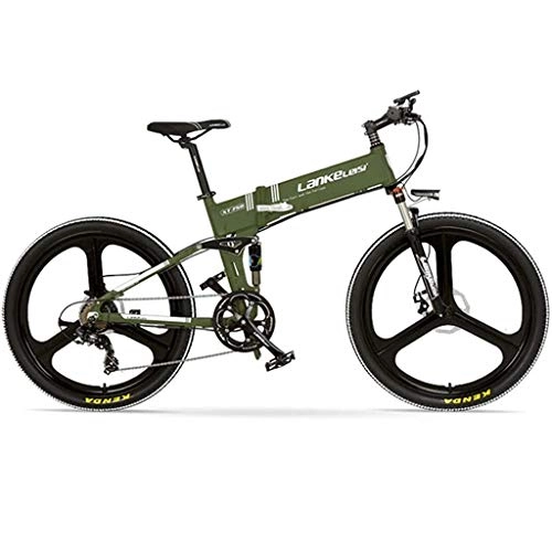 Folding Electric Mountain Bike : ZJGZDCP 26inch Foldable Pedal Assist Electric Bike Integrated Wheel Adopt 36V 12.8Ah Hidden Lithium Battery Speed 25~35km / h