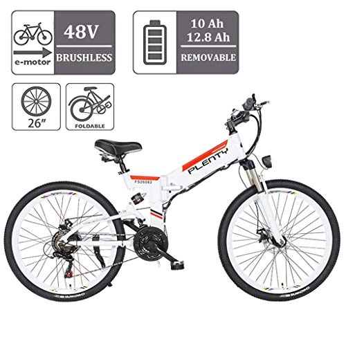 Folding Electric Mountain Bike : ZJGZDCP Adults Folding Electric Bikes 350W City Commuter Ebike 48V 10Ah Removable Lithium Battery 26Inch Electric Bicycle With LCD Display Suitable For Mens And Teenagers