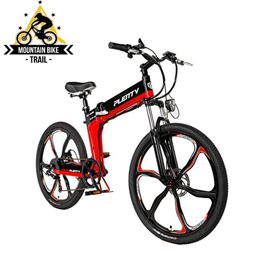 Folding Electric Mountain Bike : ZJGZDCP Folding Beach Electric Bike Adult Electric Mountain Bicycle With 48V 8 / 10Ah Removable Battery And 21 Speed 480W Powerful Motor Snow Mountain Electric Bike (Color : Black)