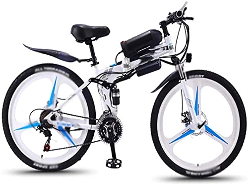 Folding Electric Mountain Bike : ZJZ 26 inch Folding Electric Bikes, shock-absorbing fork 350W Mountain snow Bikes Sports Outdoor Adult Bicycle