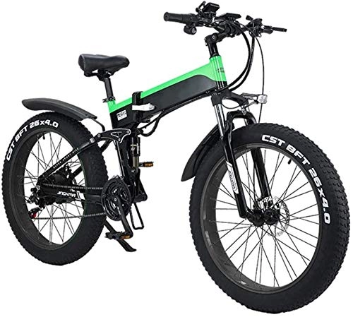 Folding Electric Mountain Bike : ZJZ Adult Folding Electric Bikes, Hybrid Recumbent / Road Bikes, with Aluminum Alloy Frame, LCD Screen, Three Riding Mode, 7 Speed 26 Inch City Mountain Bicycle Booster