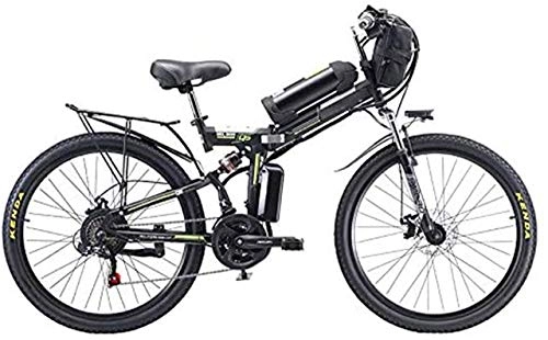 Folding Electric Mountain Bike : ZJZ Electric Bike, Folding Electric, High Carbon Steel Material Mountain Bike with 26" Super, 21 Speed Gears, 500W Motor Removable, Lithium Battery 48V, White