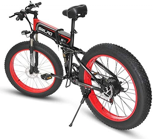 Folding Electric Mountain Bike : ZKWWT 500w folding electric bike e-bike 26 * 4.0 fat tire 48v 15ah battery lcd display (26 ‘orange)