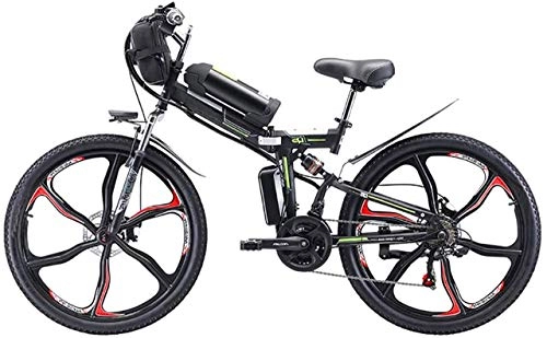 Folding Electric Mountain Bike : ZMHVOL Ebikes, 26'' Folding Electric Mountain Bike, 350W Electric Bike with 48V 8Ah / 13AH / 20AH Lithium-Ion Battery, Premium Full Suspension And 21 Speed Gears ZDWN (Color : 13ah)