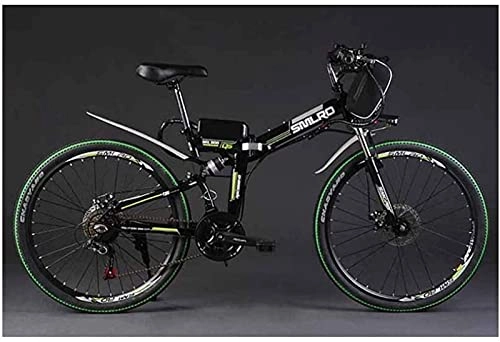 Folding Electric Mountain Bike : ZMHVOL Ebikes, Electric Bicycle Folding Lithium Battery Mountain Electric Bicycle Adult Transportation Auxiliary 48V Battery Car ZDWN (Color : Green, Size : 48V10AH)