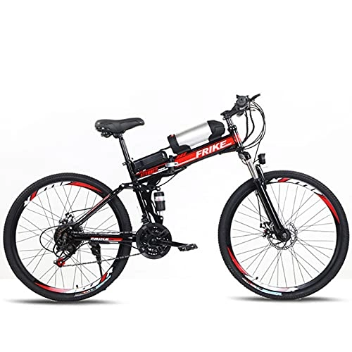Folding Electric Mountain Bike : ZOSUO Electric Mountain Bike with 250W High-Speed Brushless Motor 21 Speed All-Terrain Bicycle with Dual Disc Brakes & Removable 8Ah Battery Adult Road & Offroad Bike for Men Women