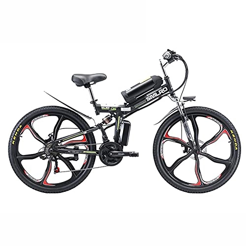 Folding Electric Mountain Bike : ZOSUO Hybrid Bicycle Foldable Electric Mountain Bike 350W Ebike 26'' 20MPH Adults Ebike with 48V8ah Battery Professional Shimano 21-Speed Transmission Electric Moped