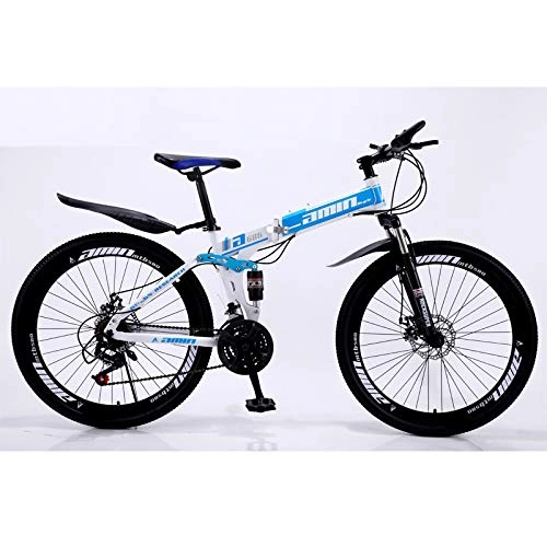 Folding Electric Mountain Bike : ZZKK Folding Bicycle Adult Car Sports Model Universal High Carbon Steel Portable Adult Travel Style Pedal Racing, 24speed