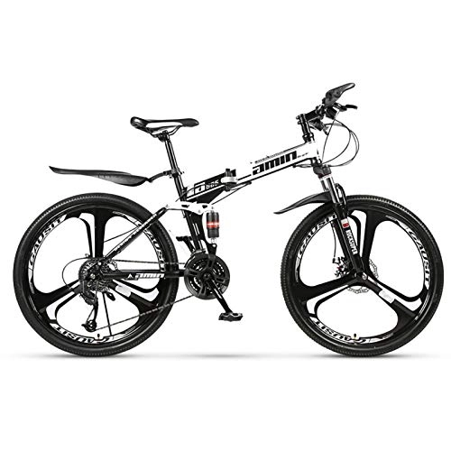 Folding Mountain Bike : 21 / 24 / 27 / 30 Speed Folding Mountain Bike, 24 / 26 Inch Double Shock Folding Outroad Bicycles with Double Disc Brake for Adults Women Men City Urban Folding MTB Bicycle A, 26 inch 30 speed