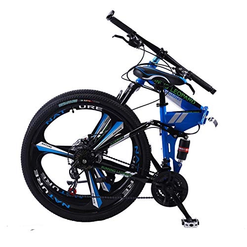 Folding Mountain Bike : 21 / 26 / 27.5 / 29 inch folding mountain bike 21 / 24 / 27 / 30 / speed dual damping off-road variable speed top adult male and female student bike-A_24in_21