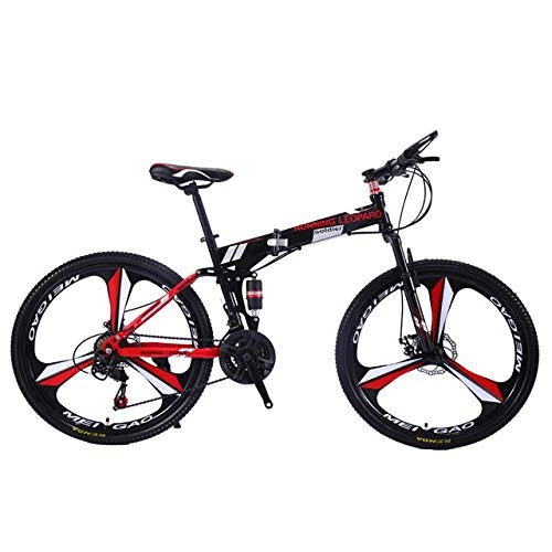 Folding Mountain Bike : 21 / 26 / 27.5 / 29 inch folding mountain bike 21 / 24 / 27 / 30 / speed dual damping off-road variable speed top adult male and female student bike-B_24in_24