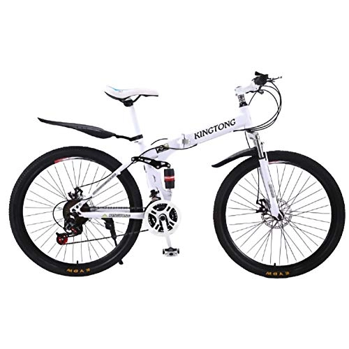 Folding Mountain Bike : 24 / 26 Inch Adult Folding Mountain Bicycle, Double Shock MTB Folding Outroad Bicycles 24 / 27 Speed Double Disc Brake Student Folding Bike for Adults Women Men ​​City Folding Bike A, 24 inch 24 speed