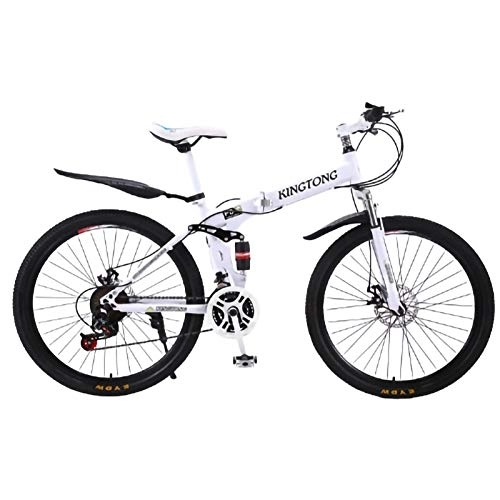 Folding Mountain Bike : 24 / 26 Inch Adult Folding Mountain Bicycle, Double Shock MTB Folding Outroad Bicycles 24 / 27 Speed Double Disc Brake Student Folding Bike for Adults Women Men ​​City Folding Bike A, 26 inch 27 speed