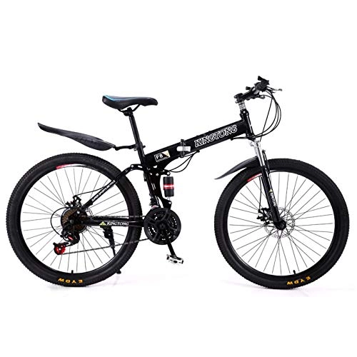 Folding Mountain Bike : 24 / 26 Inch Adult Folding Mountain Bicycle, Double Shock MTB Folding Outroad Bicycles 24 / 27 Speed Double Disc Brake Student Folding Bike for Adults Women Men City Folding Bike B, 26 inch 24 speed